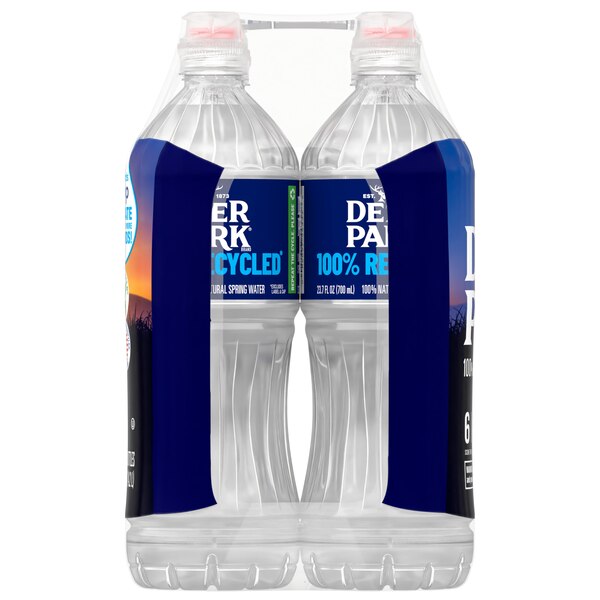 Deer Park 100% Natural Spring Water, Sport Cap Bottles, 6 ct, 23.7 oz