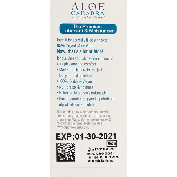 Aloe Cadabra Natural Aloe Lubricant, 2.5 OZ