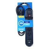 Total Home 4-Outlet & USB Port Surge Strip, Black, thumbnail image