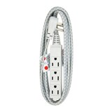 Total Home 3-Outlet Grounded Braided Indoor Extension Cord, Green, 8 ft, thumbnail image