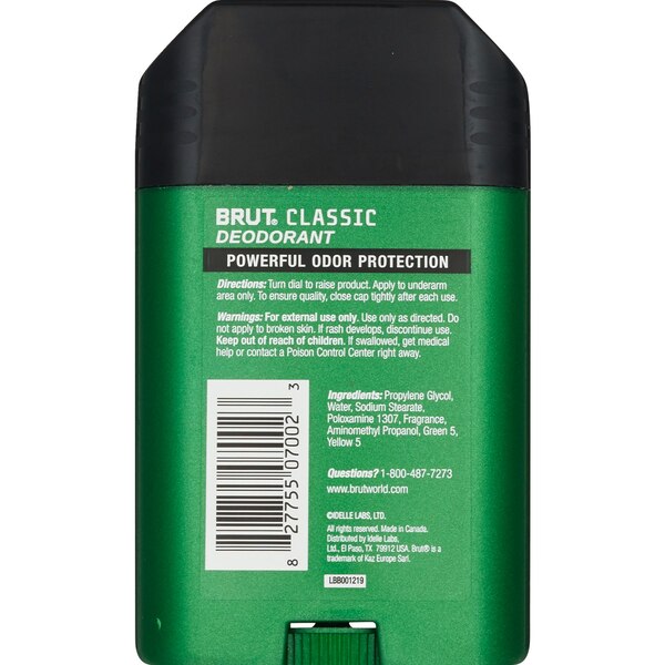 Brut Classic 48-Hour Deodorant Stick, Original, 2.25 OZ