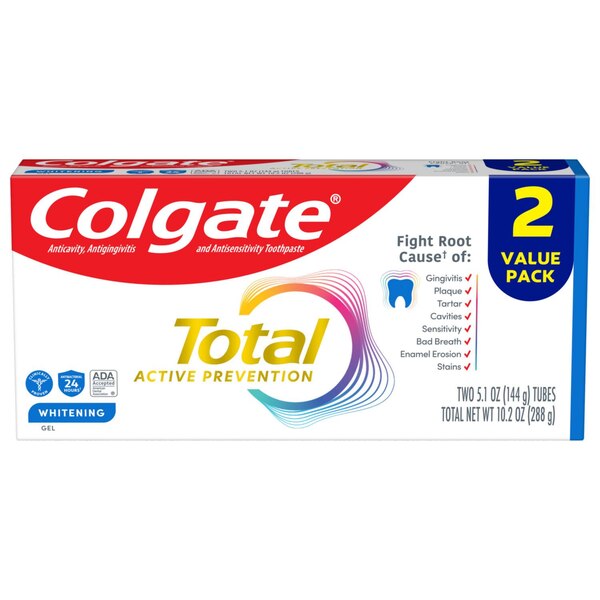 Colgate Total Active Prevention Toothpaste, Whitening Gel