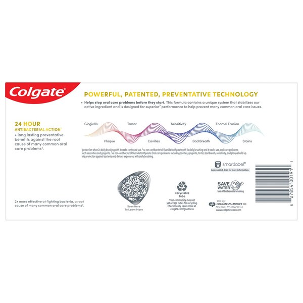 Colgate Total Active Prevention Toothpaste, Whitening Gel