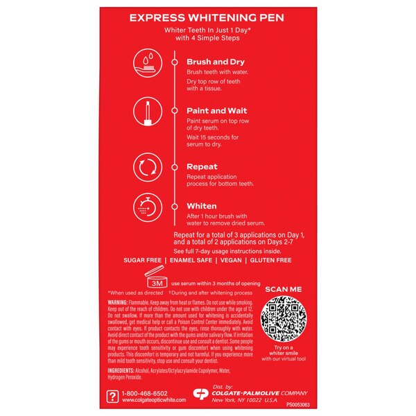 Colgate Optic White Express Teeth Whitening Pen, 35 Treatments, 0.08 OZ
