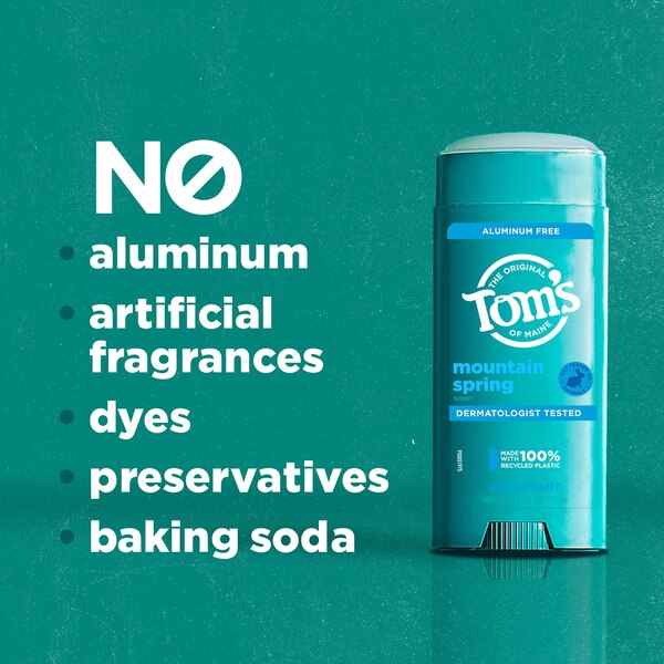 Tom's of Maine Deodorant, Mountain Spring, 3.25 OZ