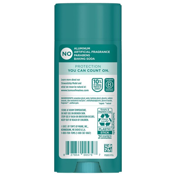 Tom's of Maine Deodorant, Mountain Spring, 3.25 OZ