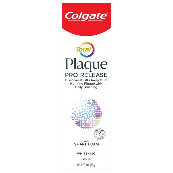 Colgate Total Plaque Pro Release Anticavity, Antigingivitis, and Antisensitivity Whitening Toothpaste, 3.0 OZ