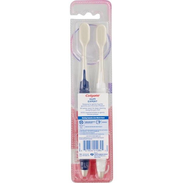 Colgate Gum Expert Toothbrush, Ultra Soft Bristle, 2 CT