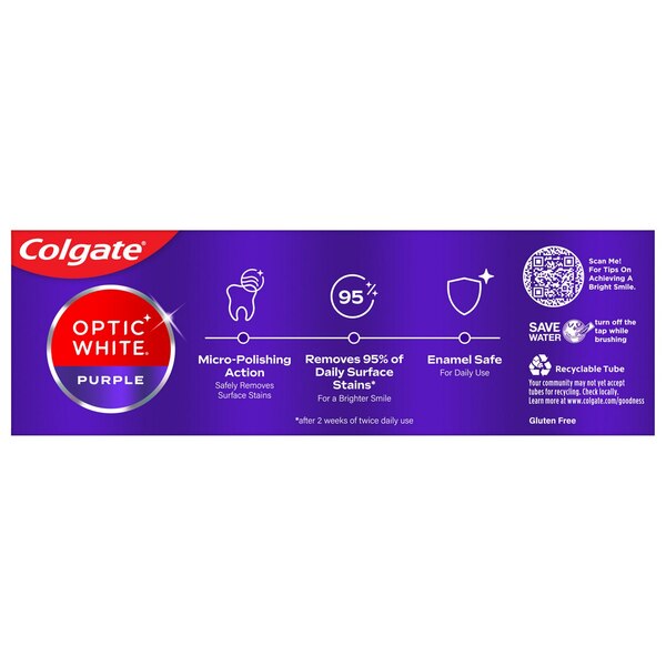 Colgate Optic White Purple Fresh Mint Toothpaste, 4.2 OZ