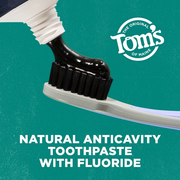 Tom's of Maine Activated Charcoal Anticavity Toothpaste, Peppermint, 4 OZ