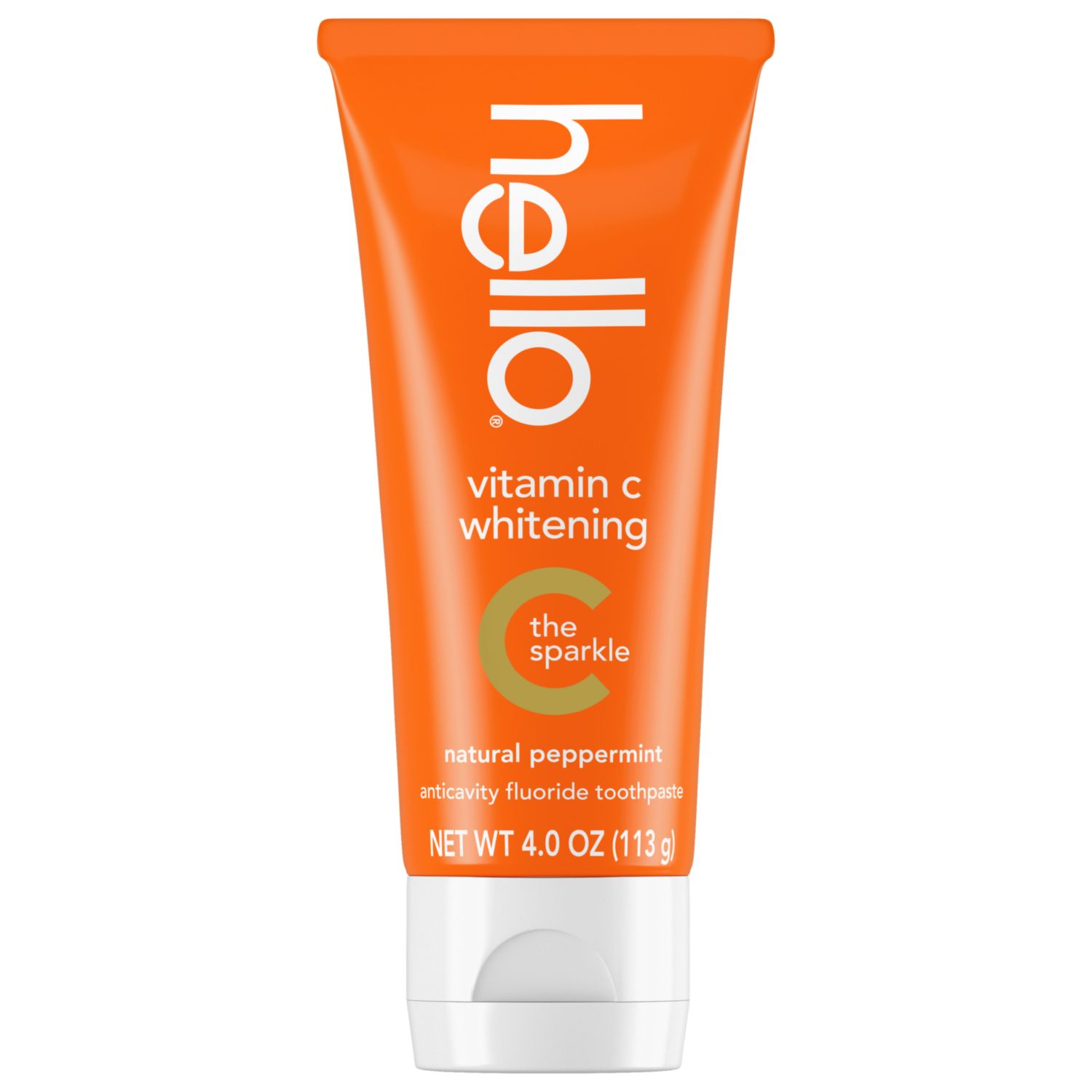 hello Vitamin C Whitening the Sparkle Toothpaste, Natural Peppermint, 4 OZ