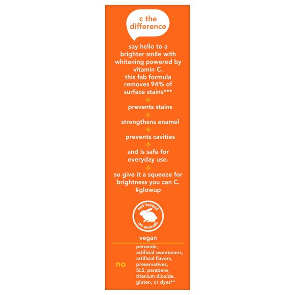 hello Vitamin C Whitening the Sparkle Toothpaste, Natural Peppermint, 4 OZ