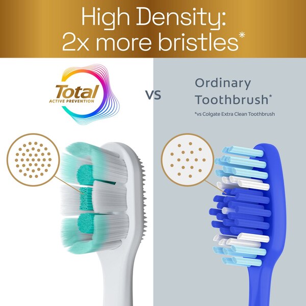 Colgate Foaming Clean Toothbrush, Medium Bristle, 2 CT
