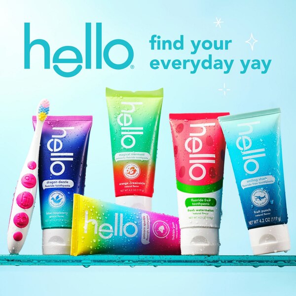 hello kids Magical Mermaid Anticavity Fluoride Toothpaste, Orange Dreamsicle Natural Flavor, Ages 2+