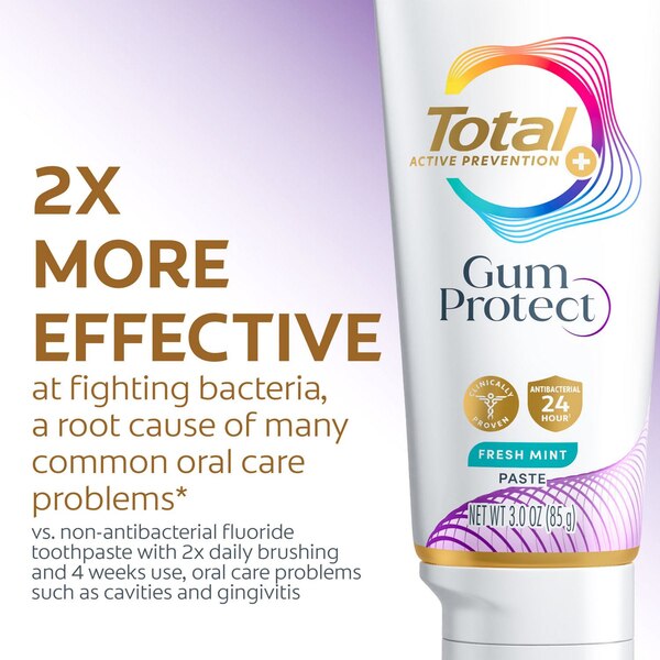 Colgate Total Active Prevention + Gum Protect Whitening Toothpaste, Fresh Mint, 3 OZ