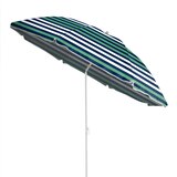 Sun & Sky Beach Umbrella, Navy & Green Stripe, 6 ft, thumbnail image