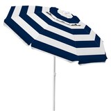 Sun & Sky Beach Umbrella, Navy & White Stripe, 7 ft, thumbnail image