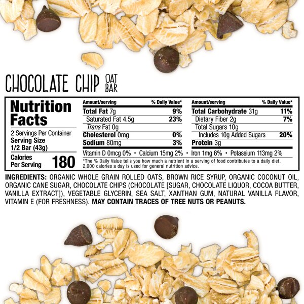 Bobo's Chocolate Chip Oat Bar, 3 oz