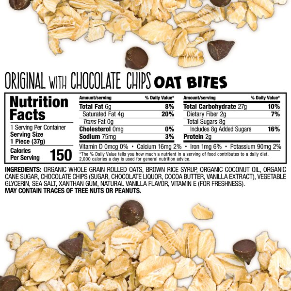 Bobo's Oat Bites, Chocolate Chip, 5 ct, 6.5 oz
