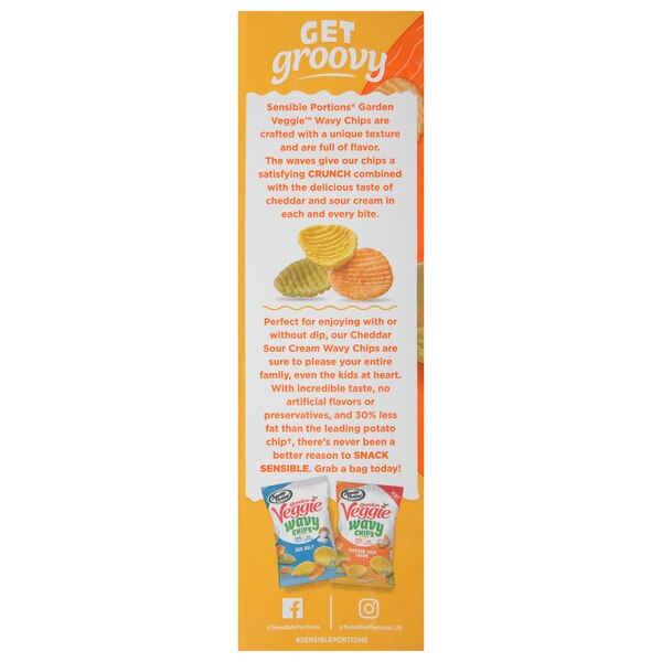 Sensible Portions Cheddar Sour Cream Garden Veggie Wavy Chips, 4.25 oz