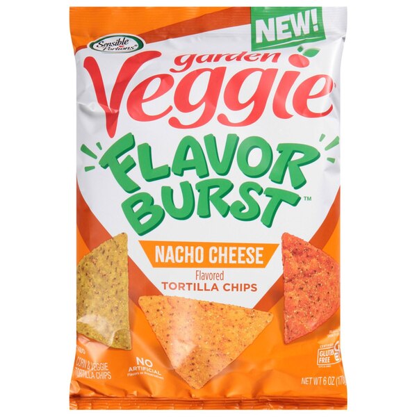 Garden Veggie Flavor Burst Nacho Cheese Tortilla Chips, 6 oz