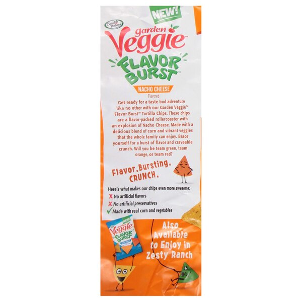 Garden Veggie Flavor Burst Nacho Cheese Tortilla Chips, 6 oz