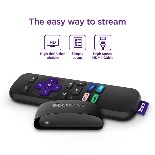 Roku Express HD Streaming Media Player with High Speed HDMI Cable and Simple Remote