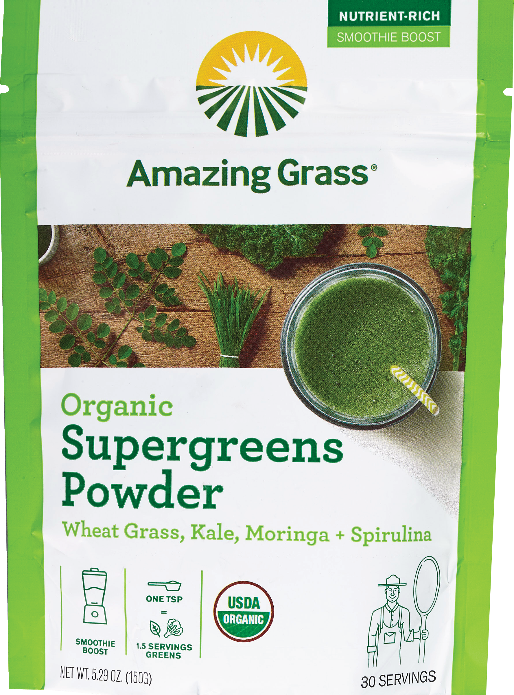 Amazing Grass Organic Supergreens Powder, 5.29 OZ