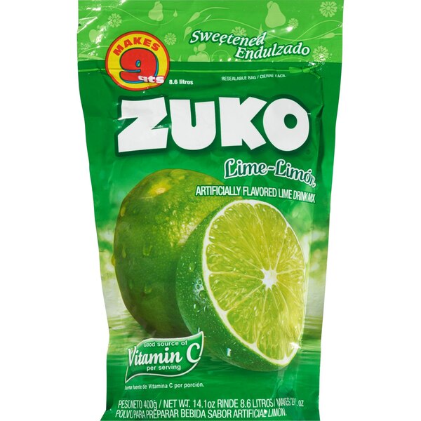 Zuko Powder Drink Mix, Lime, 14.1 OZ
