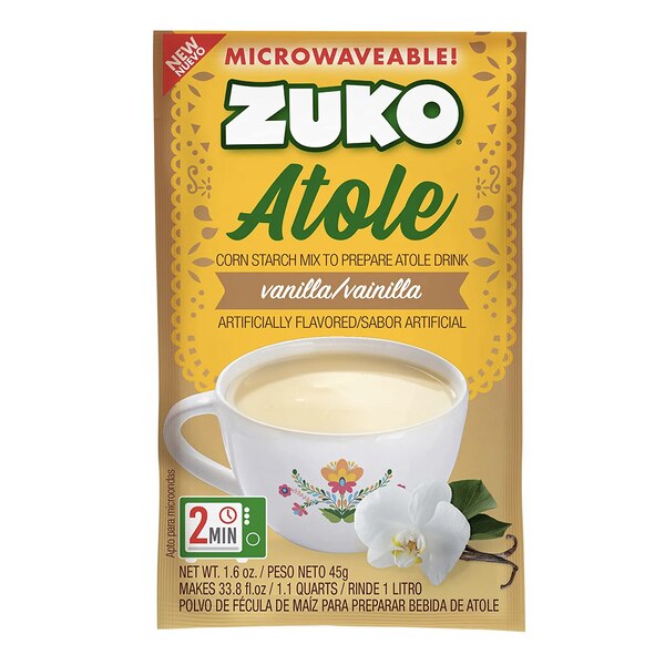 Zuko Atole Corn Starch Mix, Vanilla, 1.6 OZ