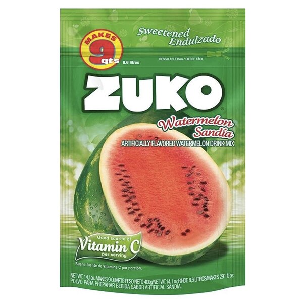 Zuko Powder Drink Mix, Watermelon, 14.1 OZ