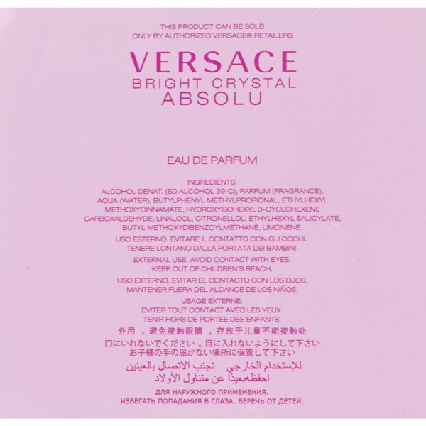 Versace Bright Crystal Absolu Eau De Parfum Natural Spray, 1.7 OZ