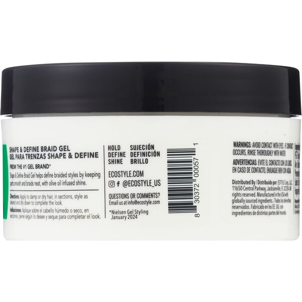 Eco Style Braid & Beyond Braid Gel, 8 OZ