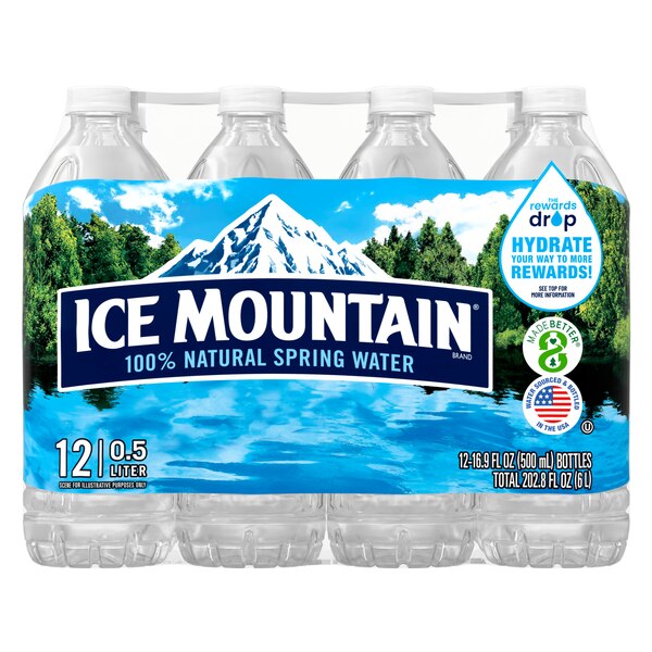 Ice Mountain Brand 100% Natural Spring Water, 12 ct,  16.9 oz