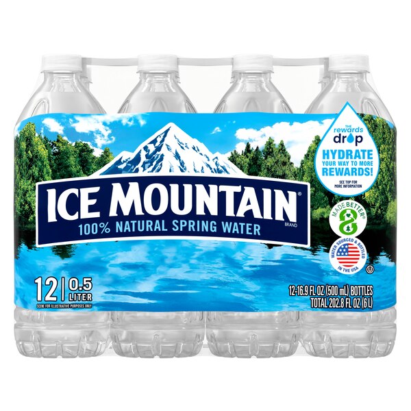 Ice Mountain Brand 100% Natural Spring Water, 12 ct,  16.9 oz