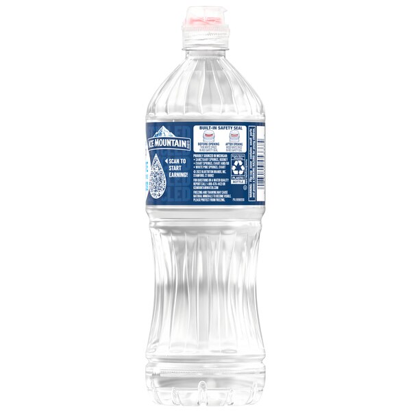 Ice Mountain 100% Natural Spring Water Plastic Bottle, 23.7 oz