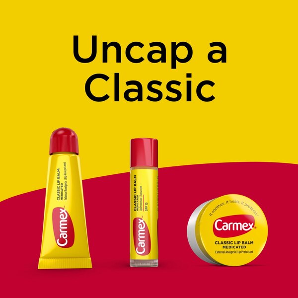 Carmex Classic Medicated Lip Balm, 3 0.35 OZ Tubes