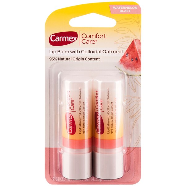 Carmex Comfort Care Lip Balm, Watermelon Blast, 2 CT