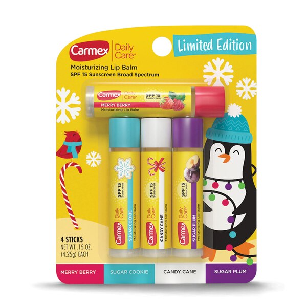 Carmex Daily Care Moisturizing Lip Balm Sticks, Limited Edition, 4 Pack