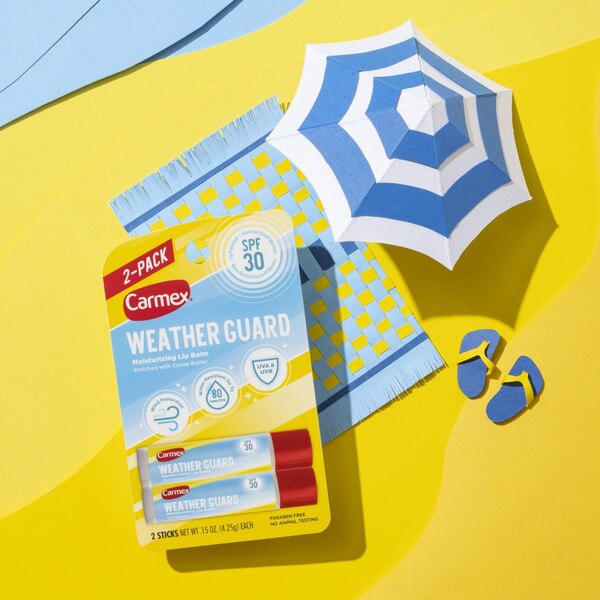 Carmex Weather Guard Moisturizing Lip Balm Sticks, SPF 30 Sunscreen Broad Spectrum, 2 CT