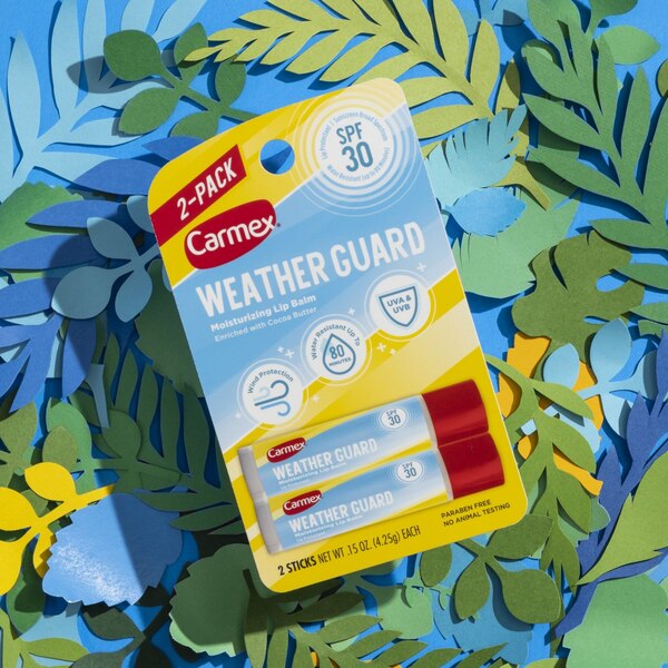 Carmex Weather Guard Moisturizing Lip Balm Sticks, SPF 30 Sunscreen Broad Spectrum, 2 CT
