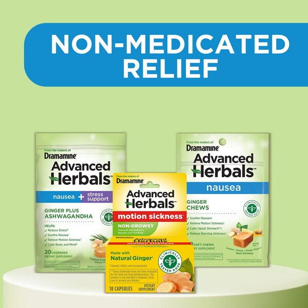 Advanced Herbals Ginger Chews, Nausea Relief Soft Chews Lemon-Honey-Ginger, 20 CT