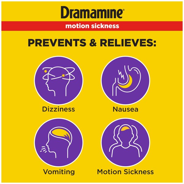 Dramamine Motion Sickness Less Drowsy Tablets, 8 CT