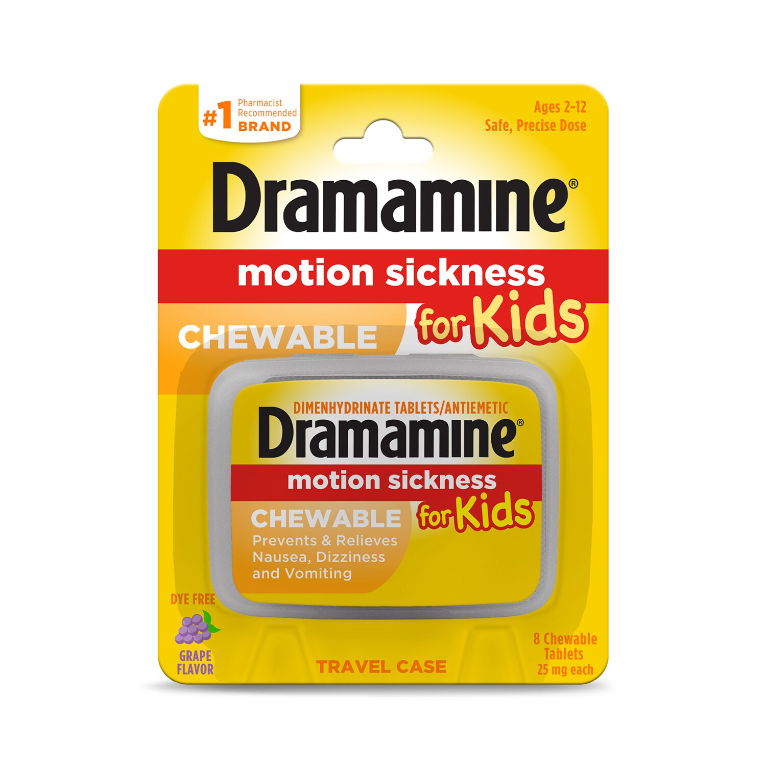 Schandalig breng de actie proza Dramamine Chewable Motion Sickness Relief for Kids, Grape, 8 CT | Pick Up  In Store TODAY at CVS