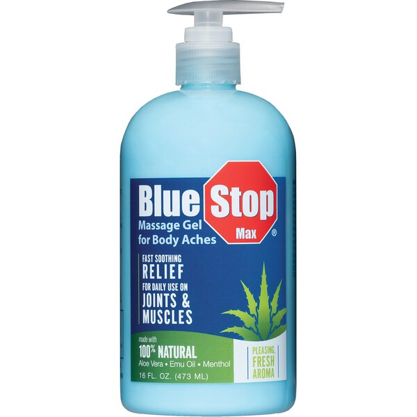 Clavel Blue Stop Max - Gel para masajes, 16 oz