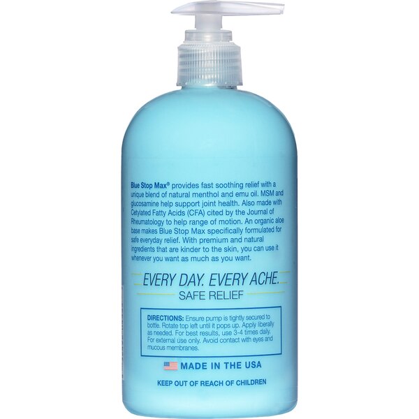 Clavel Blue Stop Max - Gel para masajes, 16 oz