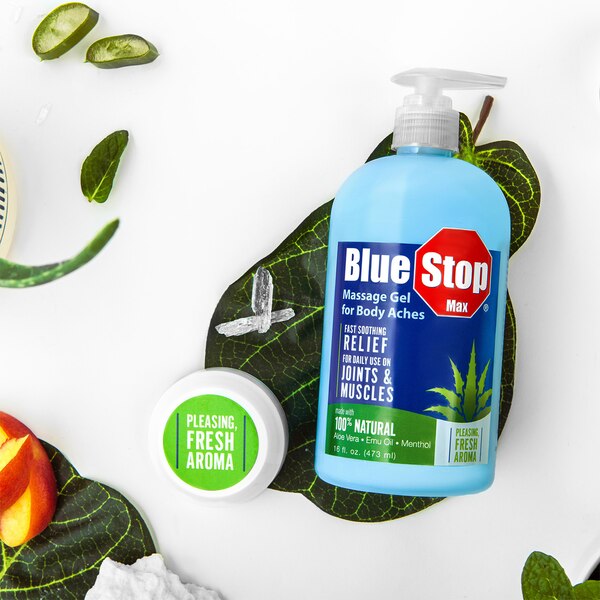 Clavel Blue Stop Max - Gel para masajes, 16 oz