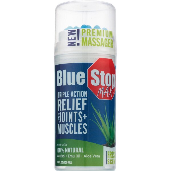 Blue Stop Max Triple Action Pain Relief for Joints + Muscles, 3.4 OZ