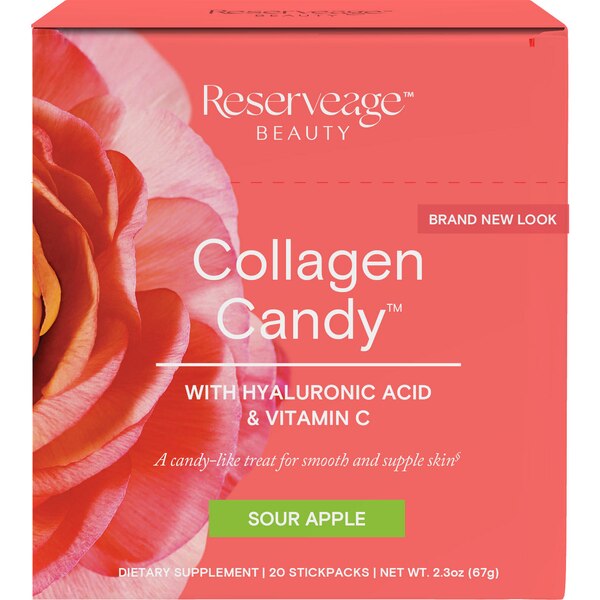 Reserveage Sour Apple Collagen Candy Sticks, 20CT