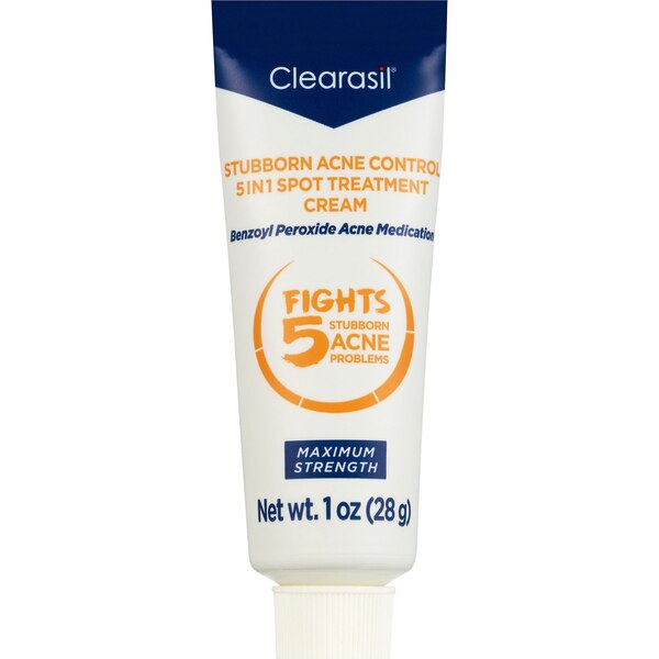 Clearasil Stubborn Acne 5 In 1 Spot Treatment Cream, 1 OZ